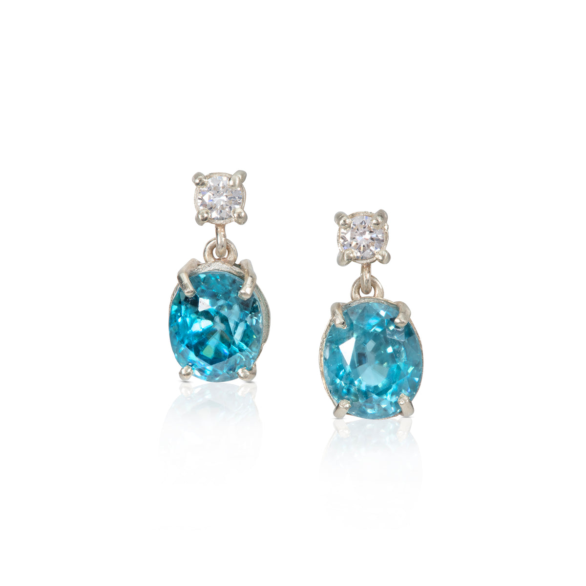 Zircon and Diamond Drop Earrings