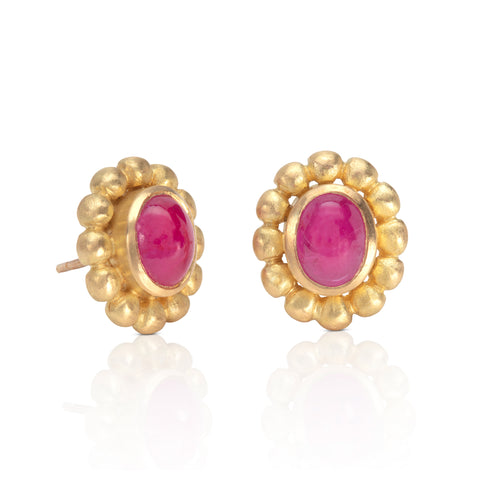 Ruby and Paraiba Tourmaline Detachable Drop Earrings