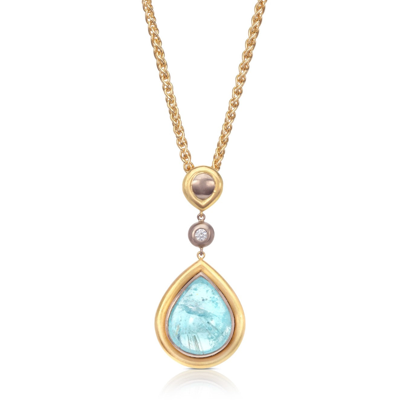 Large Pear-Shaped Cabochon Paraiba Tourmaline Pendant