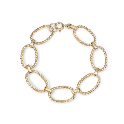 Gold Twisted Link Bracelet