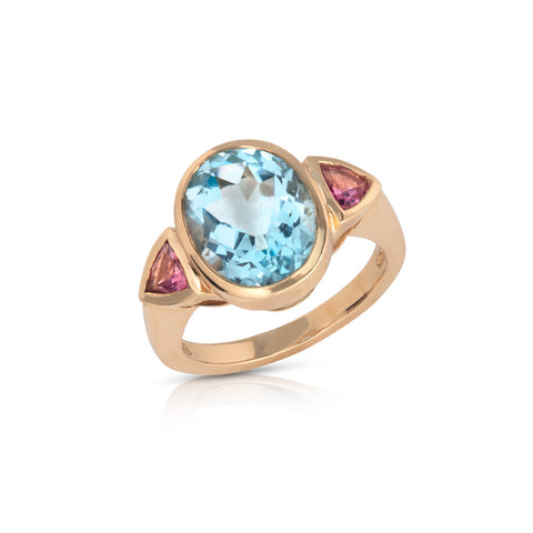 Sapphire & Diamond Cross-Over Ring