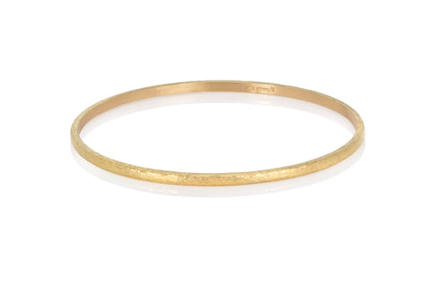 Beaten Gold and Diamond Bangle