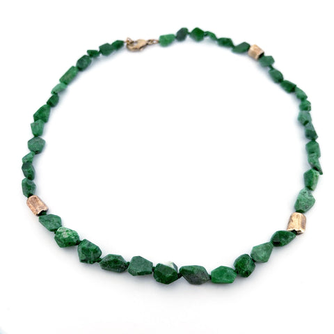 Malachite & Gold Bead Necklace