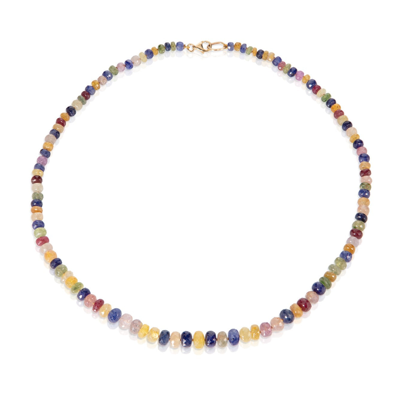 Multicoloured Sapphire Bead Necklace