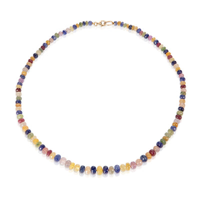 Multicoloured Sapphire Bead Necklace