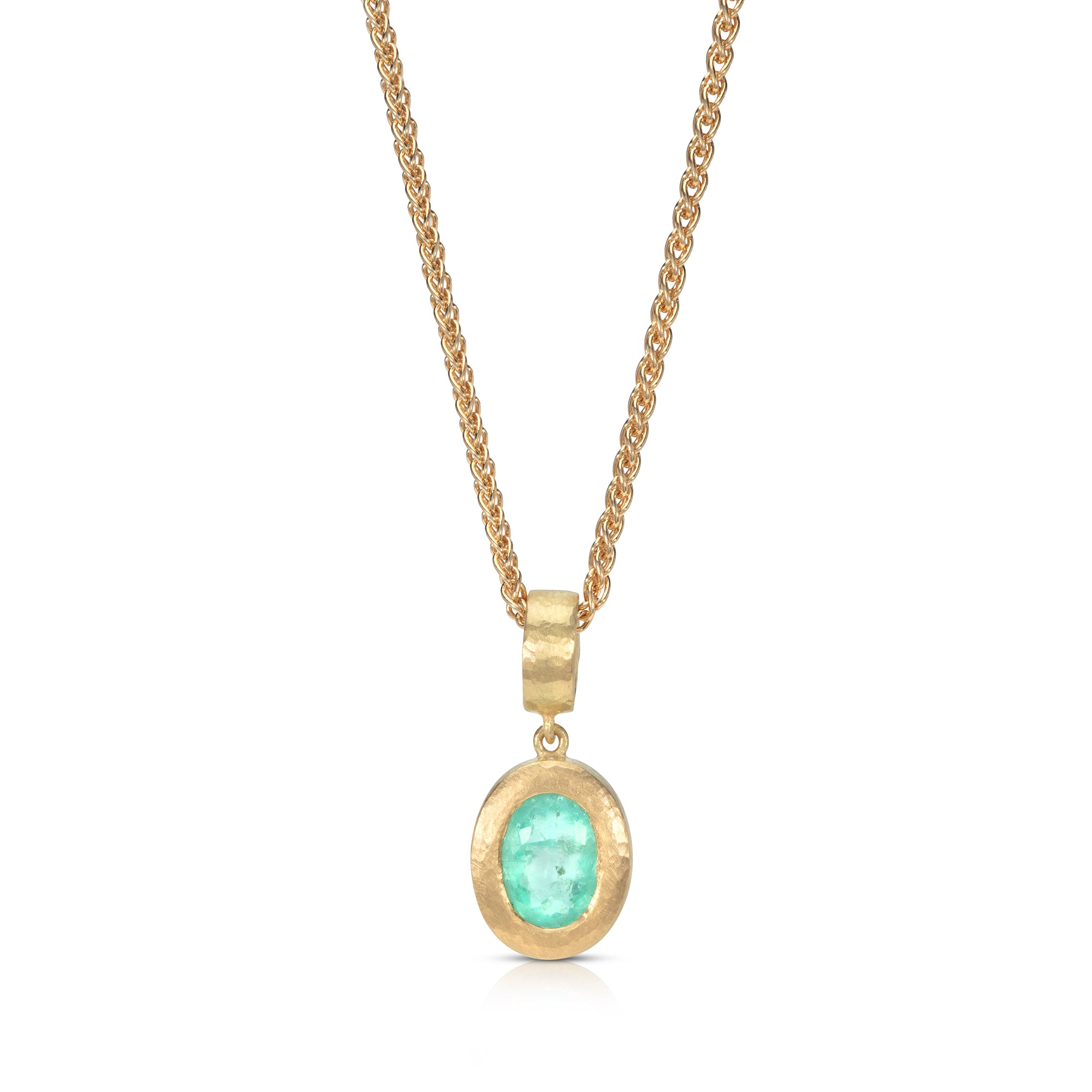 Single Edge Beaten Paraiba Tourmaline Pendant