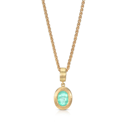 Single Edge Beaten Paraiba Tourmaline Pendant