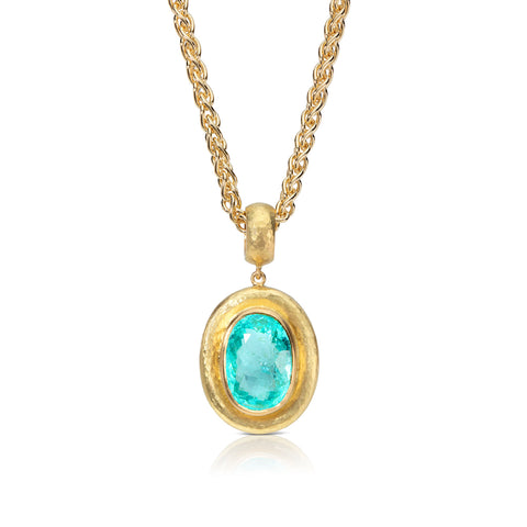 Pear Shaped Paraiba Tourmaline and Diamond Necklace