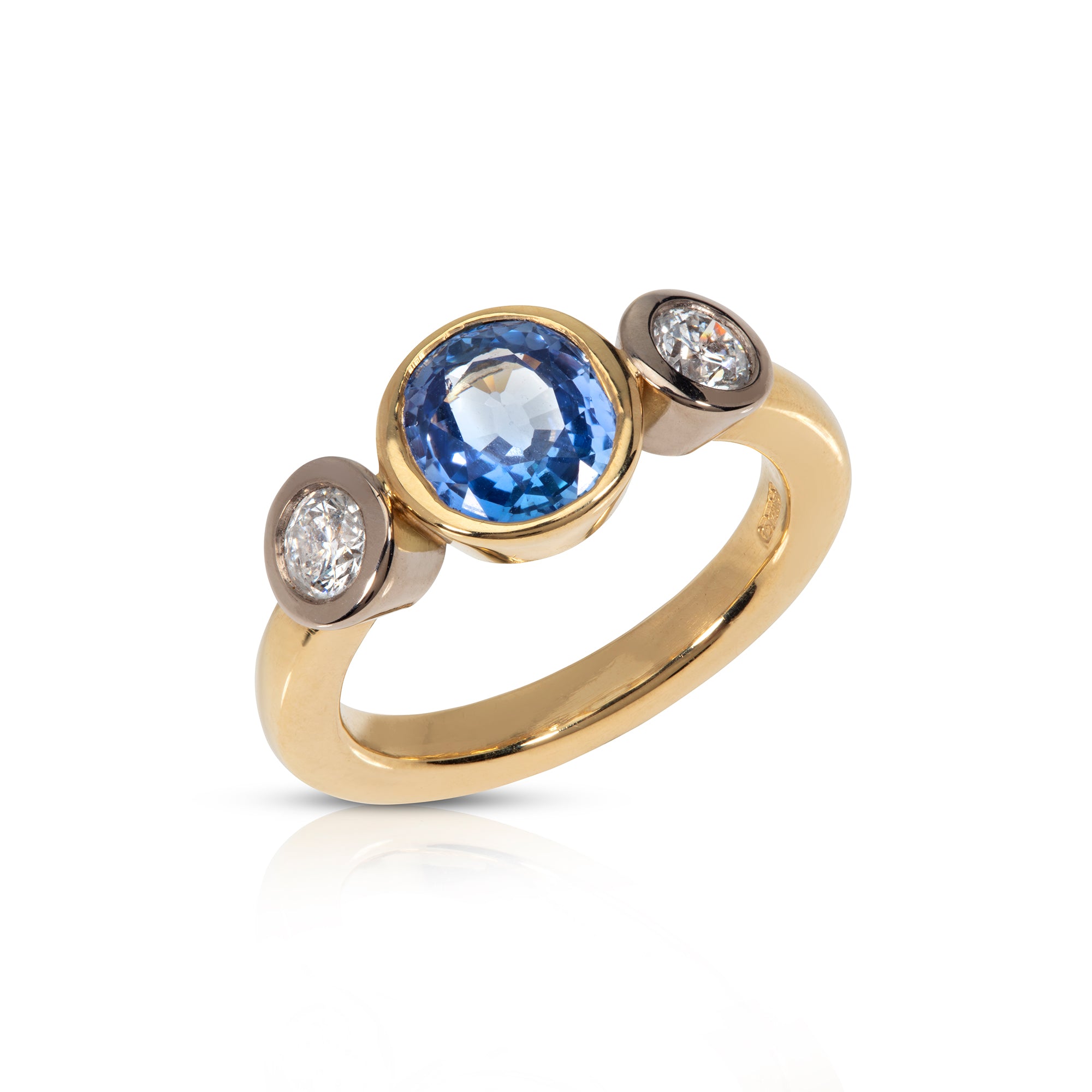 Three Stone Sapphire and Diamond Ring