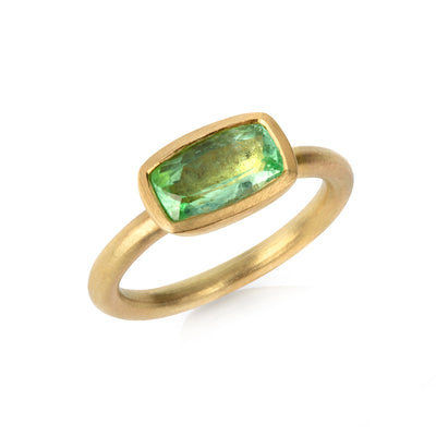 Rectangular Cushion-Cut Paraiba Tourmaline Ring