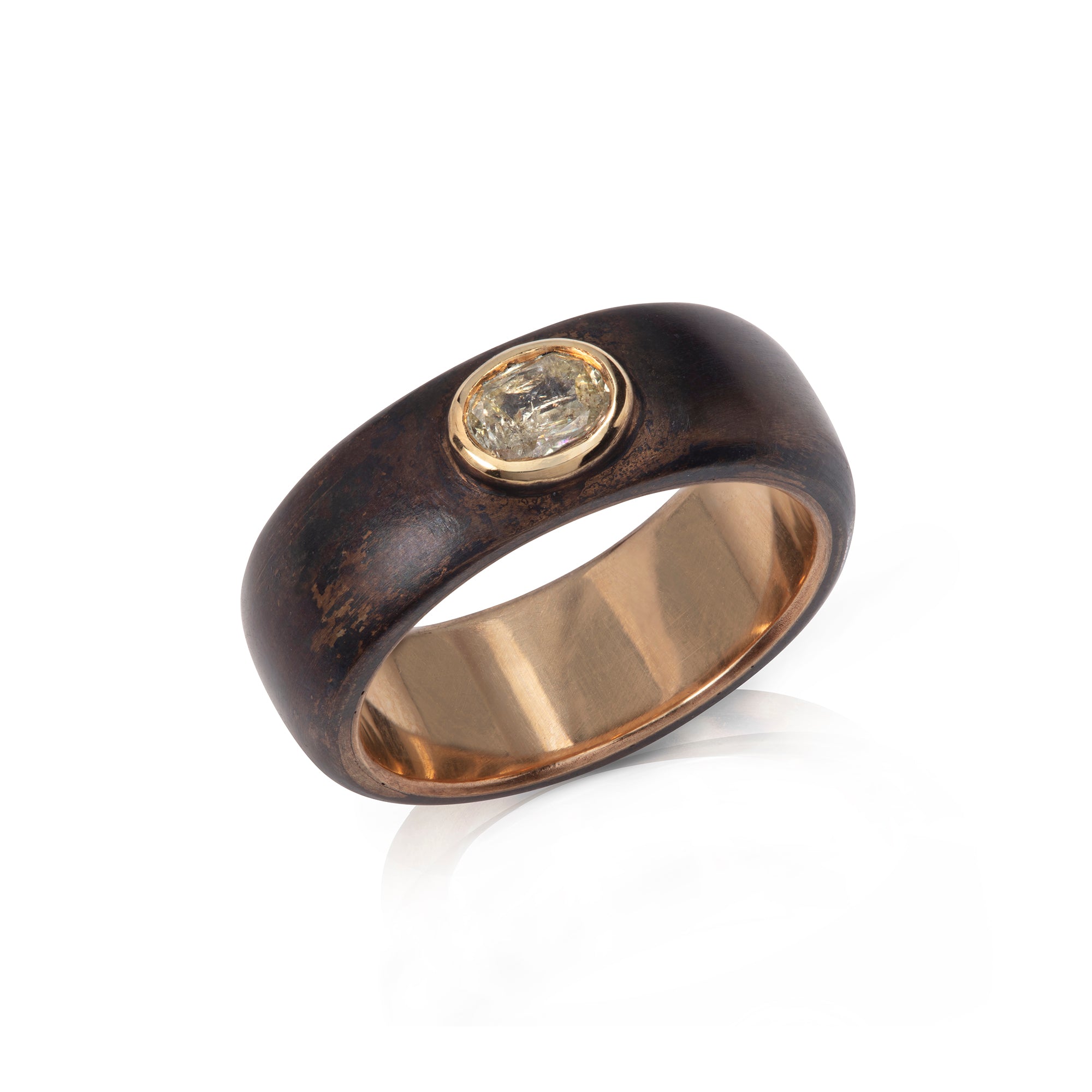 Bronze Parallel Diamond Ring