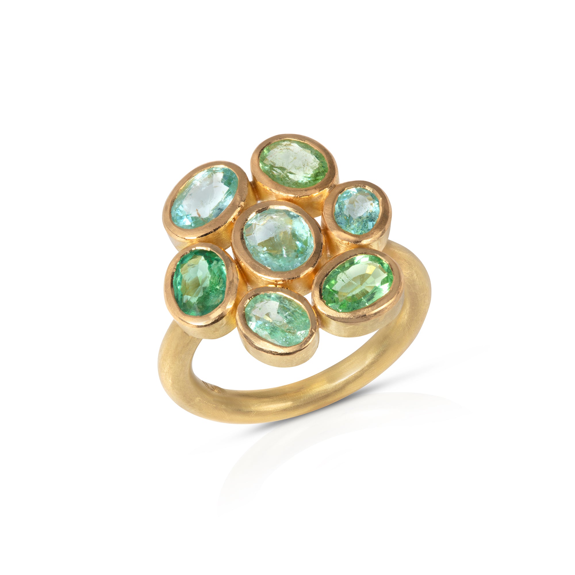Paraiba Tourmaline Cluster Ring