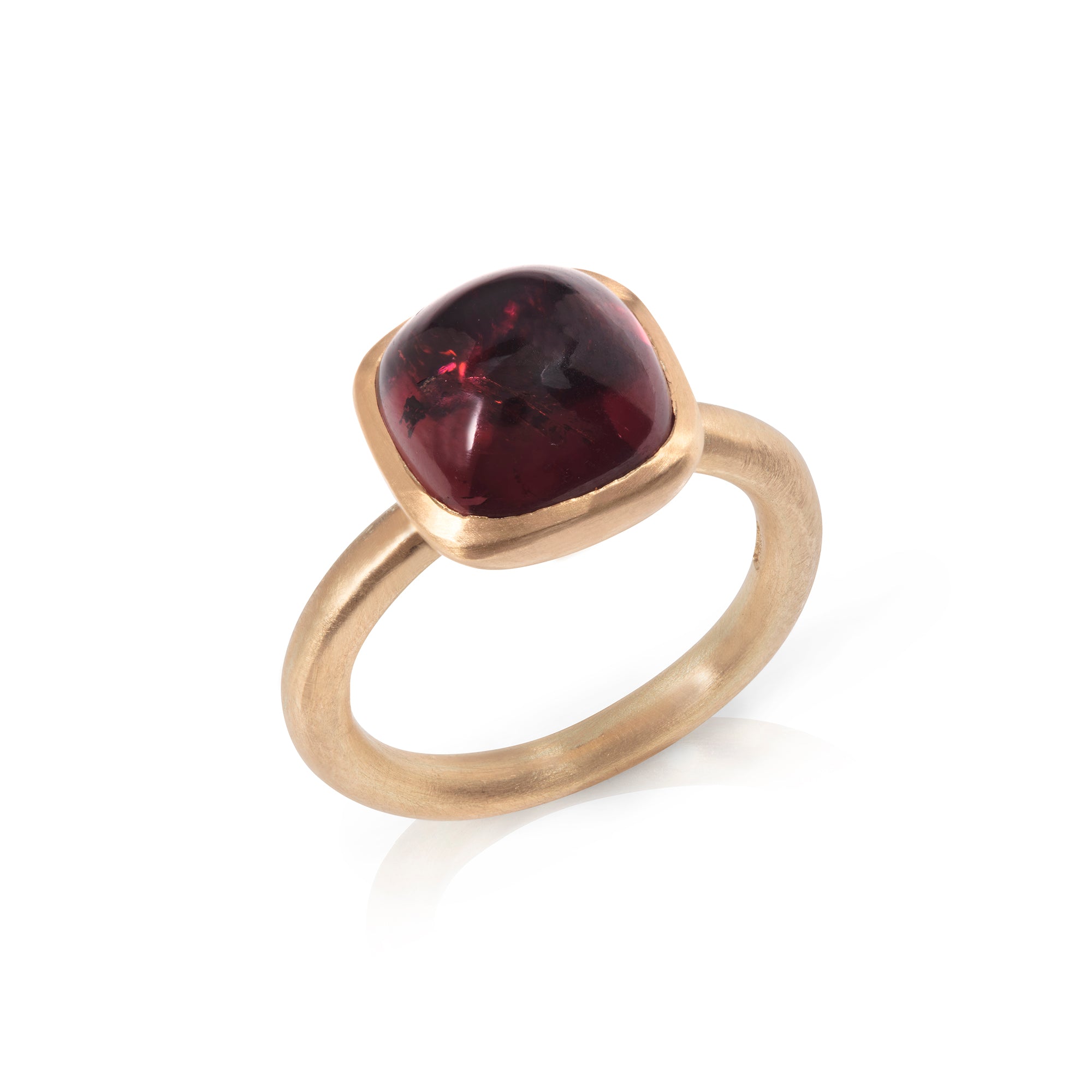 Pink Tourmaline Cabochon Ring
