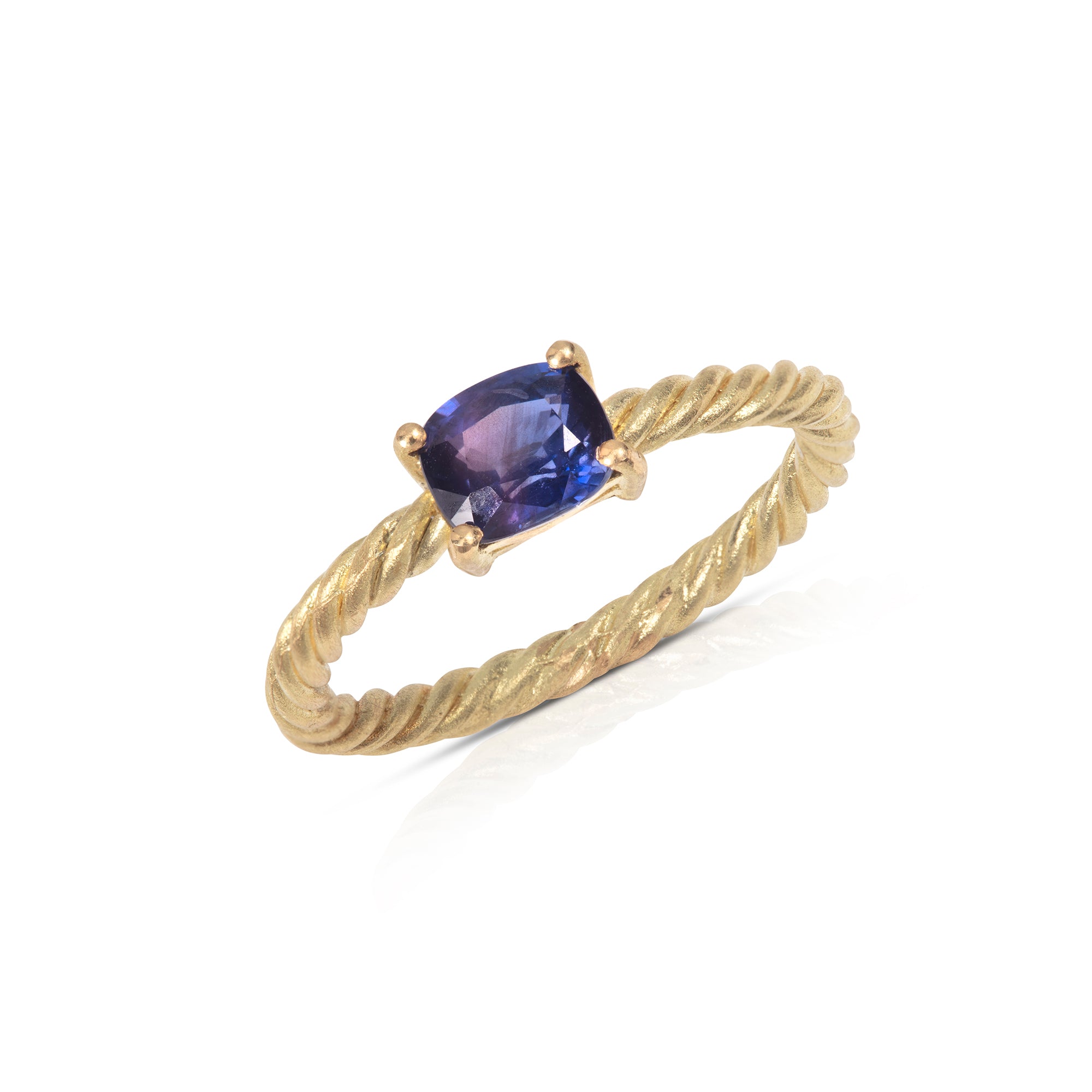 Blue Sapphire Twist Ring
