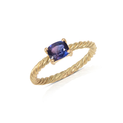 Blue Sapphire Twist Ring