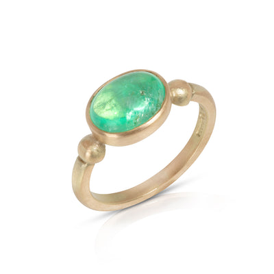 Cabochon Emerald Roman Ring