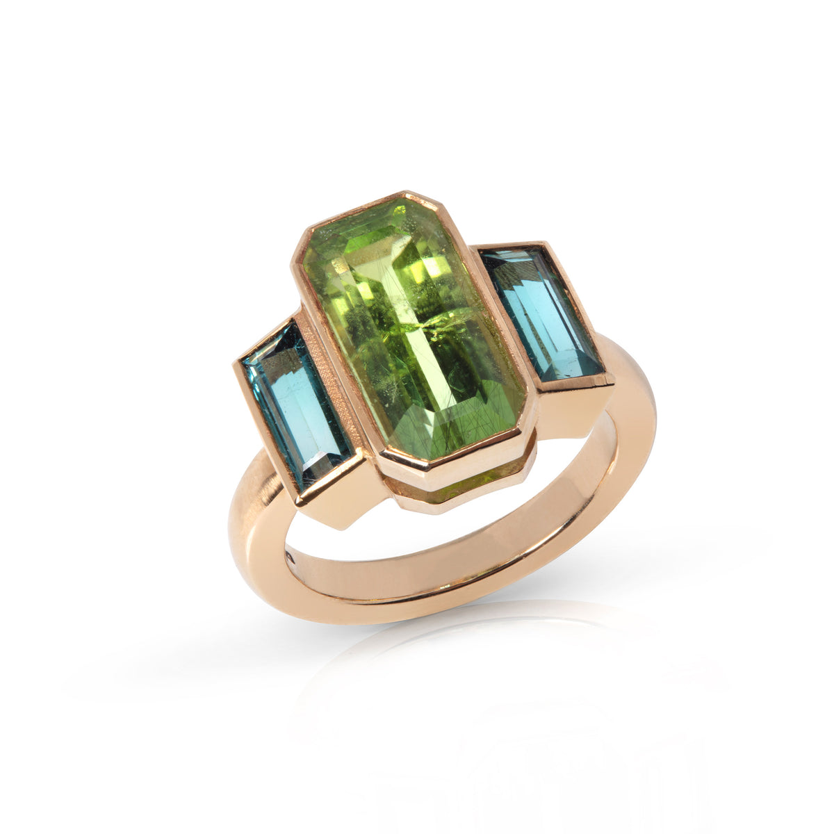 Peridot and Blue Tourmaline Ring