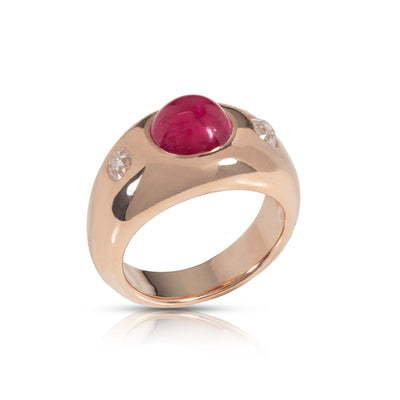 Gypsy Set Ruby and Diamond Ring