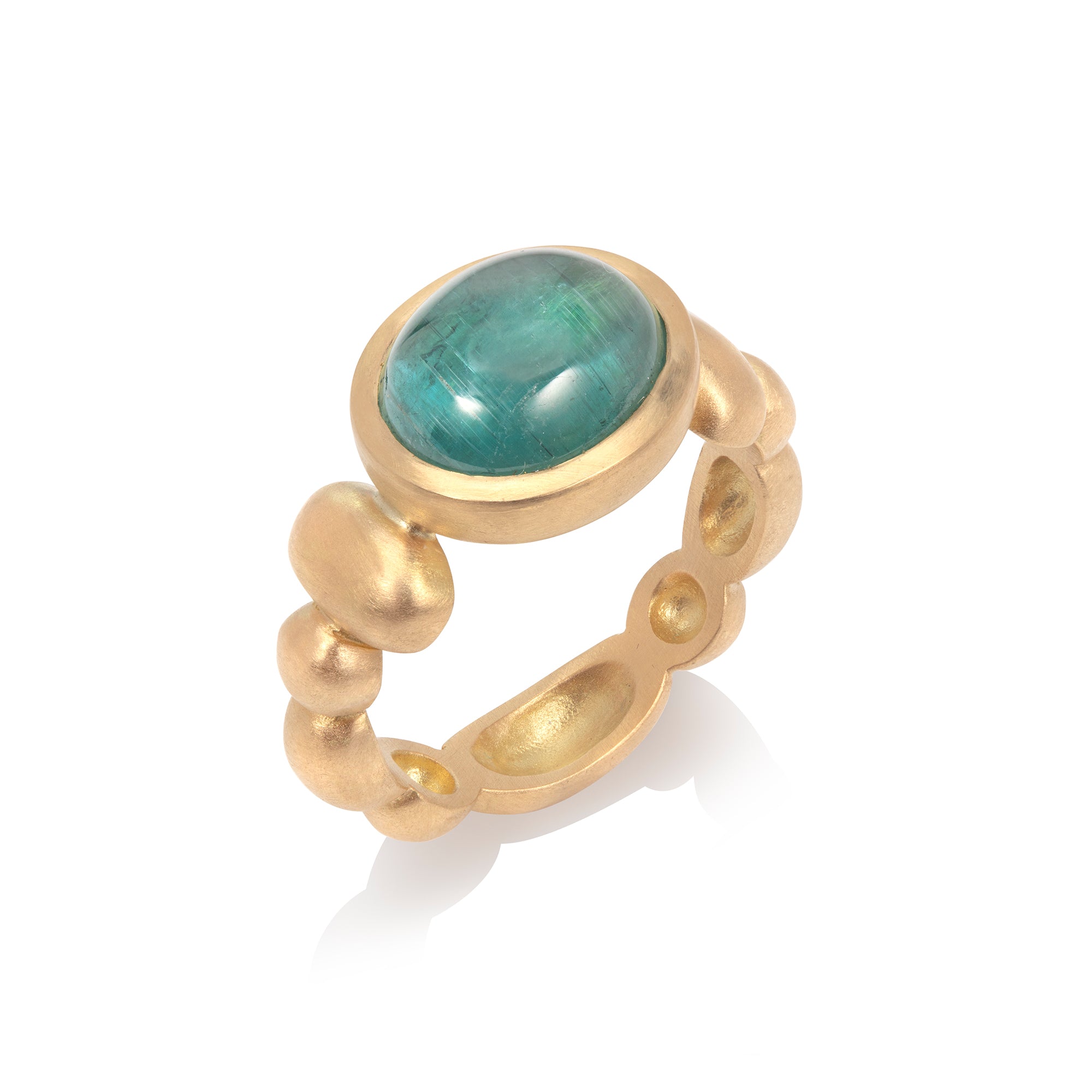 Green Sapphire Roman Ring