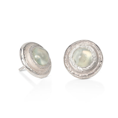 Green Moonstone Textured Studs