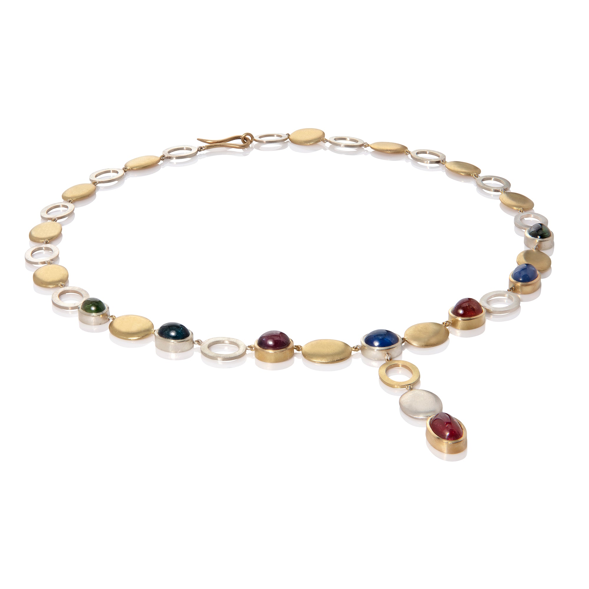 Sapphire Cabochon Pebble Necklace