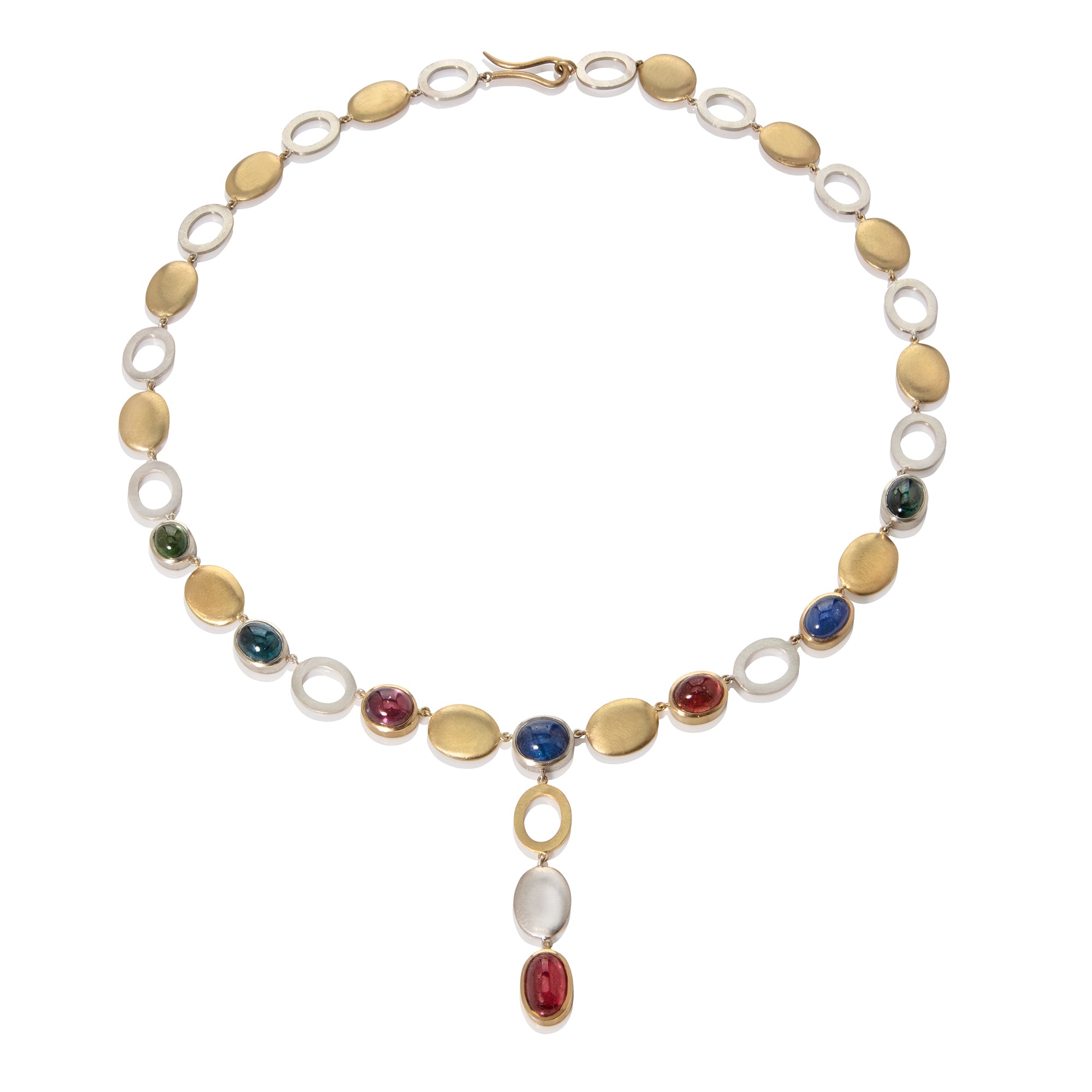 Sapphire Cabochon Pebble Necklace