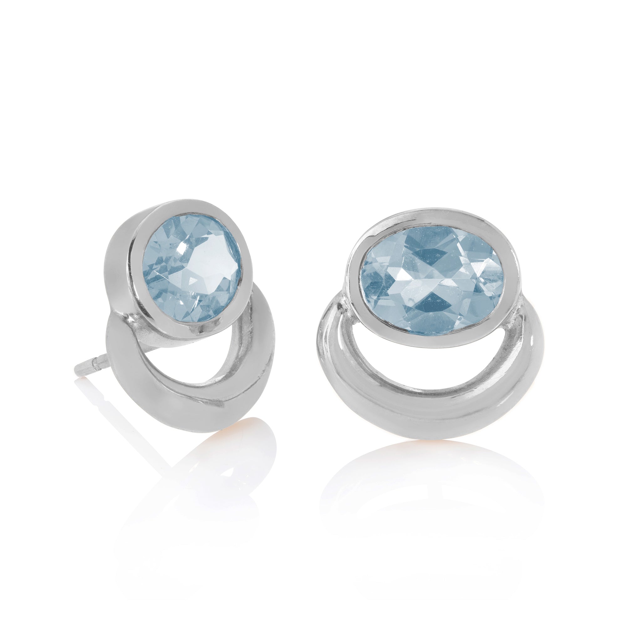 Blue Topaz Bullring Earrings