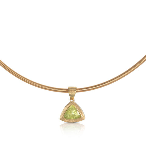 Paraiba Tourmaline Pendant in Beaten Yellow Gold