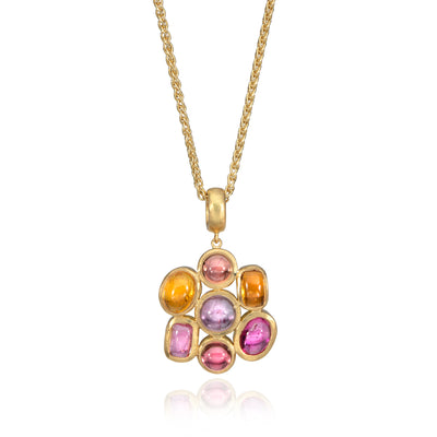 Small Tourmaline Flower Pendant