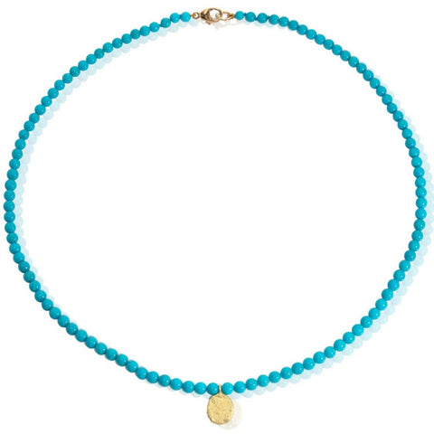 Sapphire Bead Necklace with Detachable Pendant