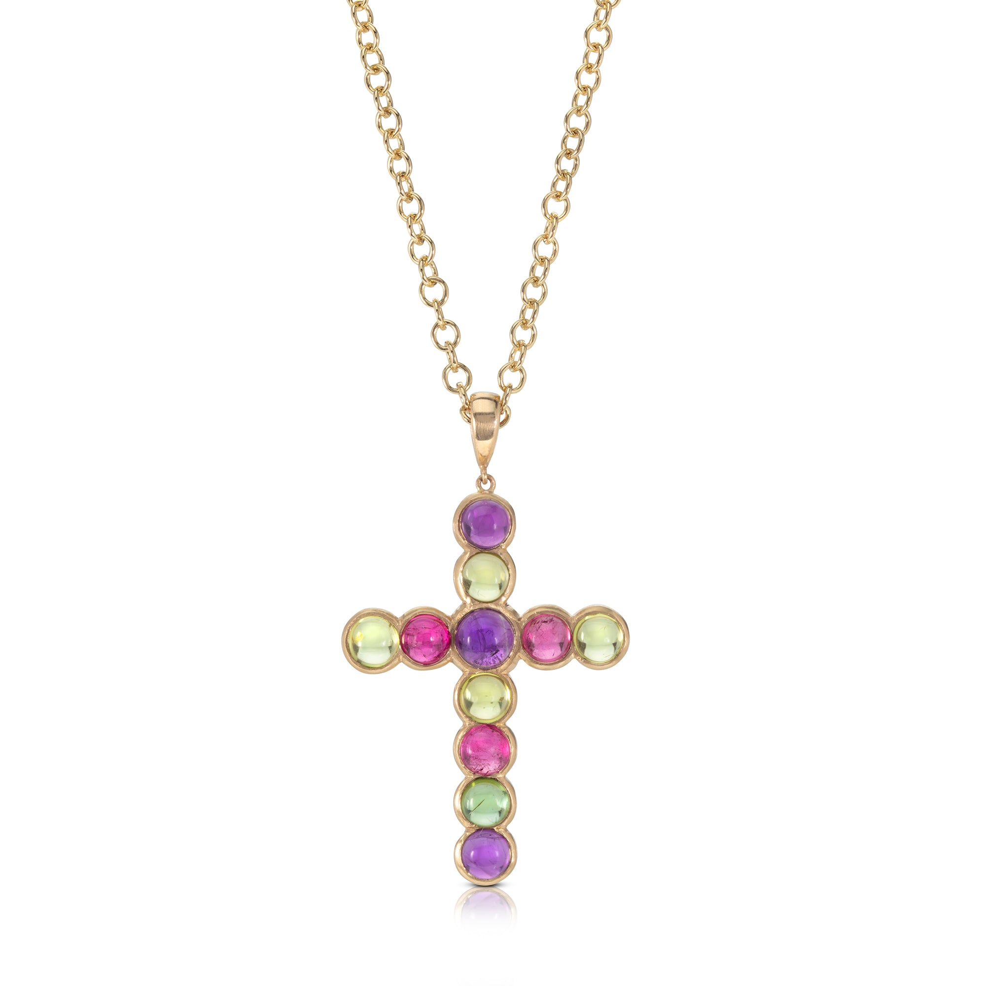 Large Gem Cross Pendant