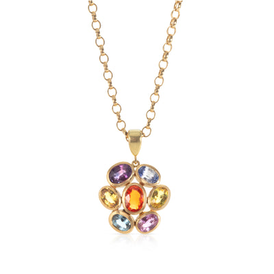 Sapphire Flower Pendant
