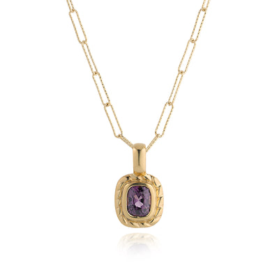 Sapphire Twist Pendant with Paperclip Chain