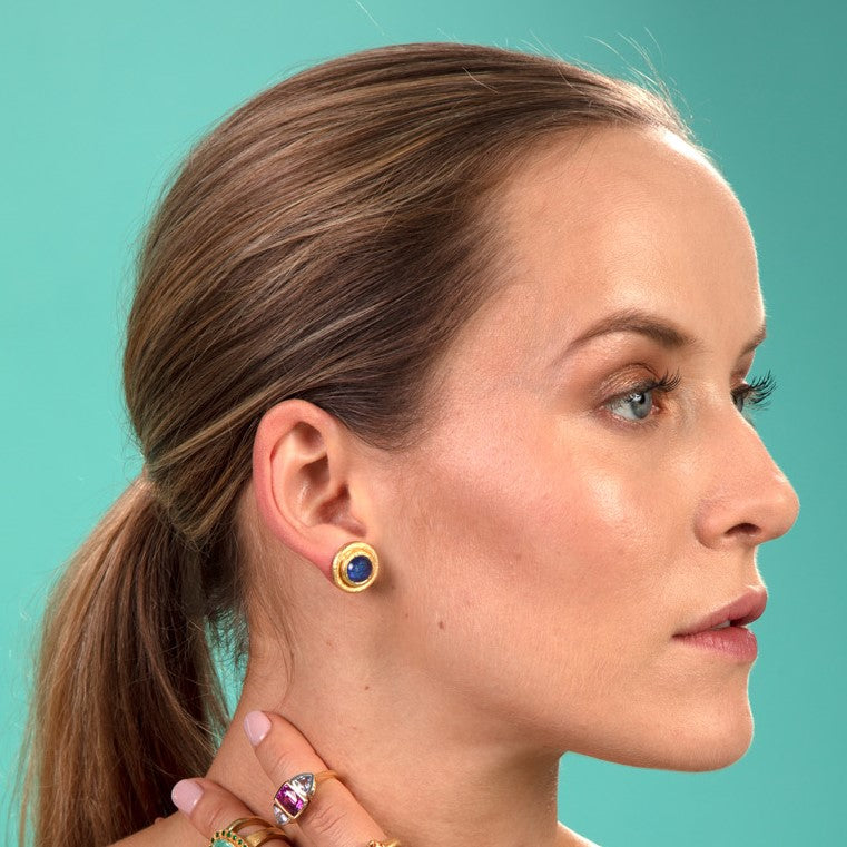 Tanzanite Textured Studs