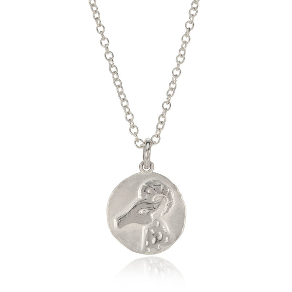 Sterling Silver Aries Zodiac Pendant by Julia Lloyd George