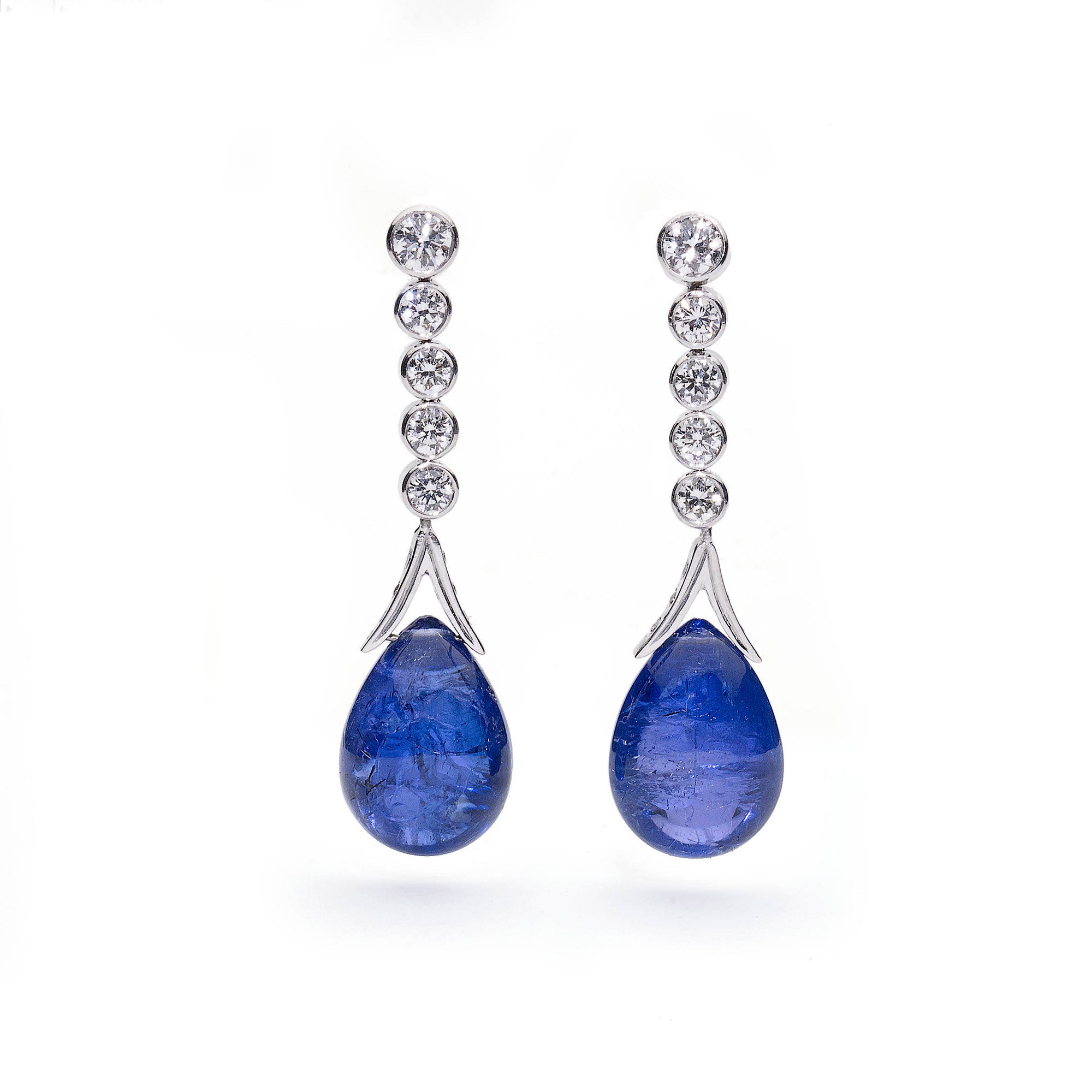 Tanzanite and Diamond Drop Earrings