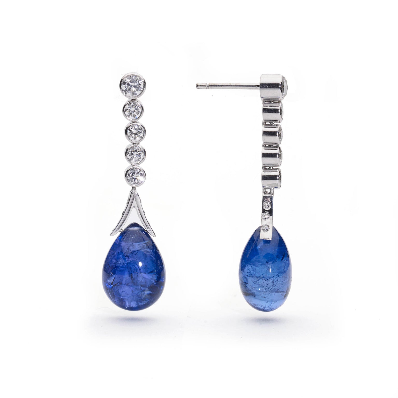 Tanzanite and Diamond Drop Earrings