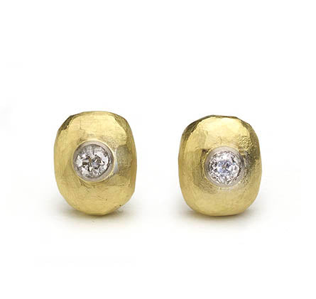 Diamond Pebble Stud Earrings