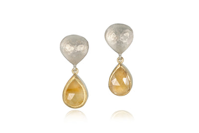 Yellow Diamond Drop Earrings