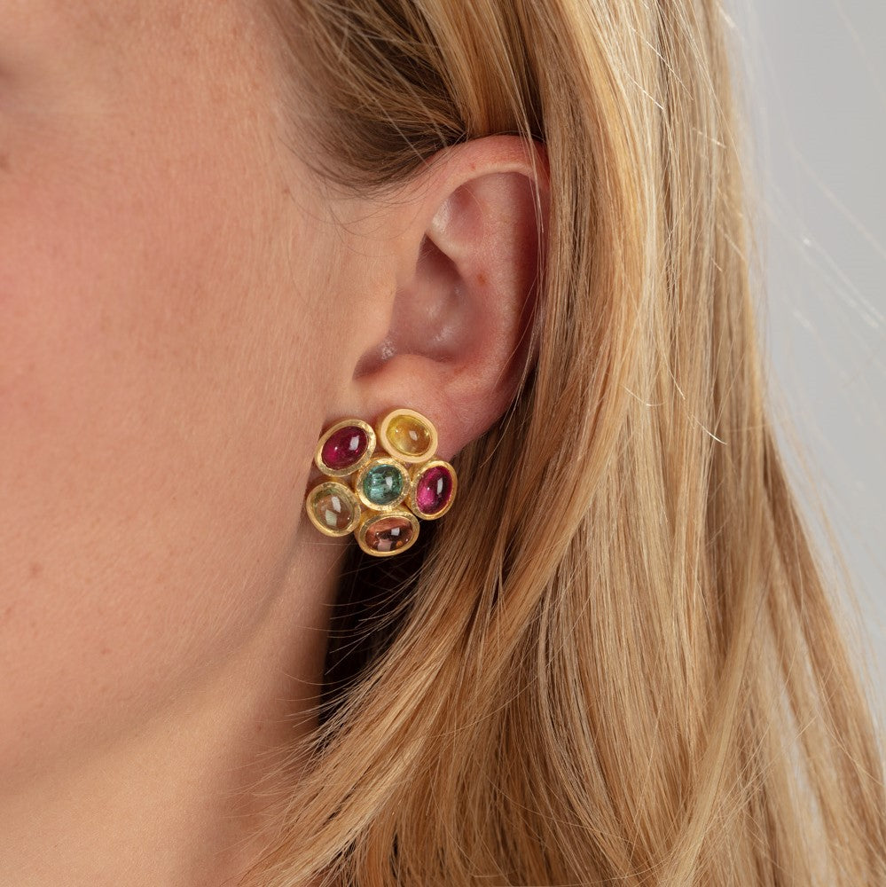 Tourmaline Flower Earrings