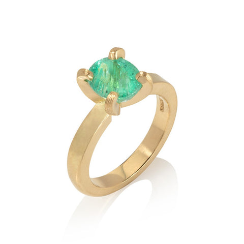 Emerald and Pavé Set Diamond Cluster Ring