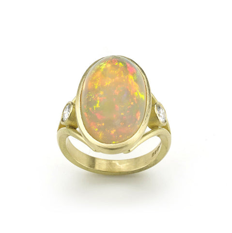 Orange Fire Opal Ring