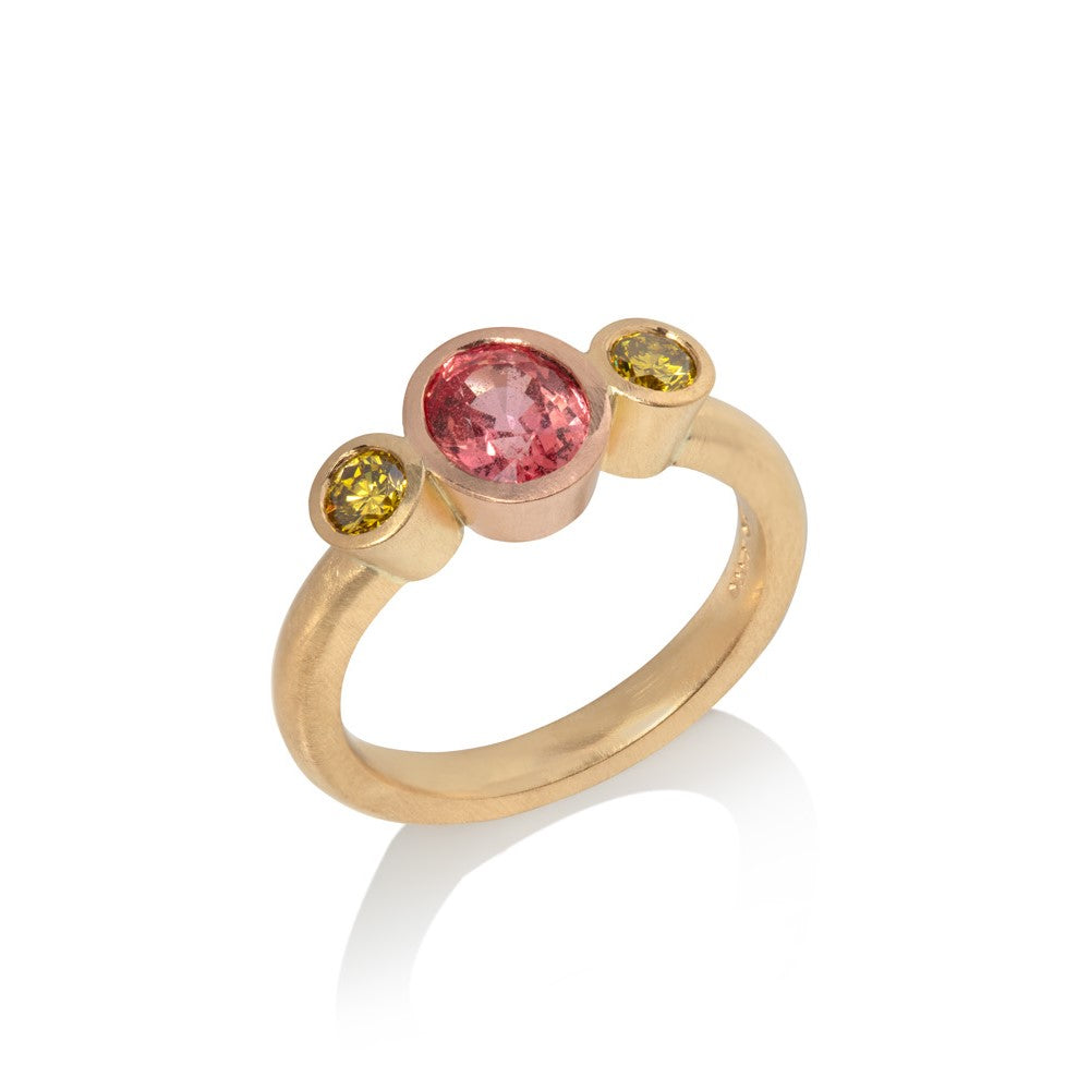 Forget-Me-Not Pink Sapphire and Diamond Ring
