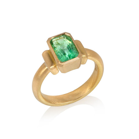 Emerald Cut Paraiba Tourmaline Ring
