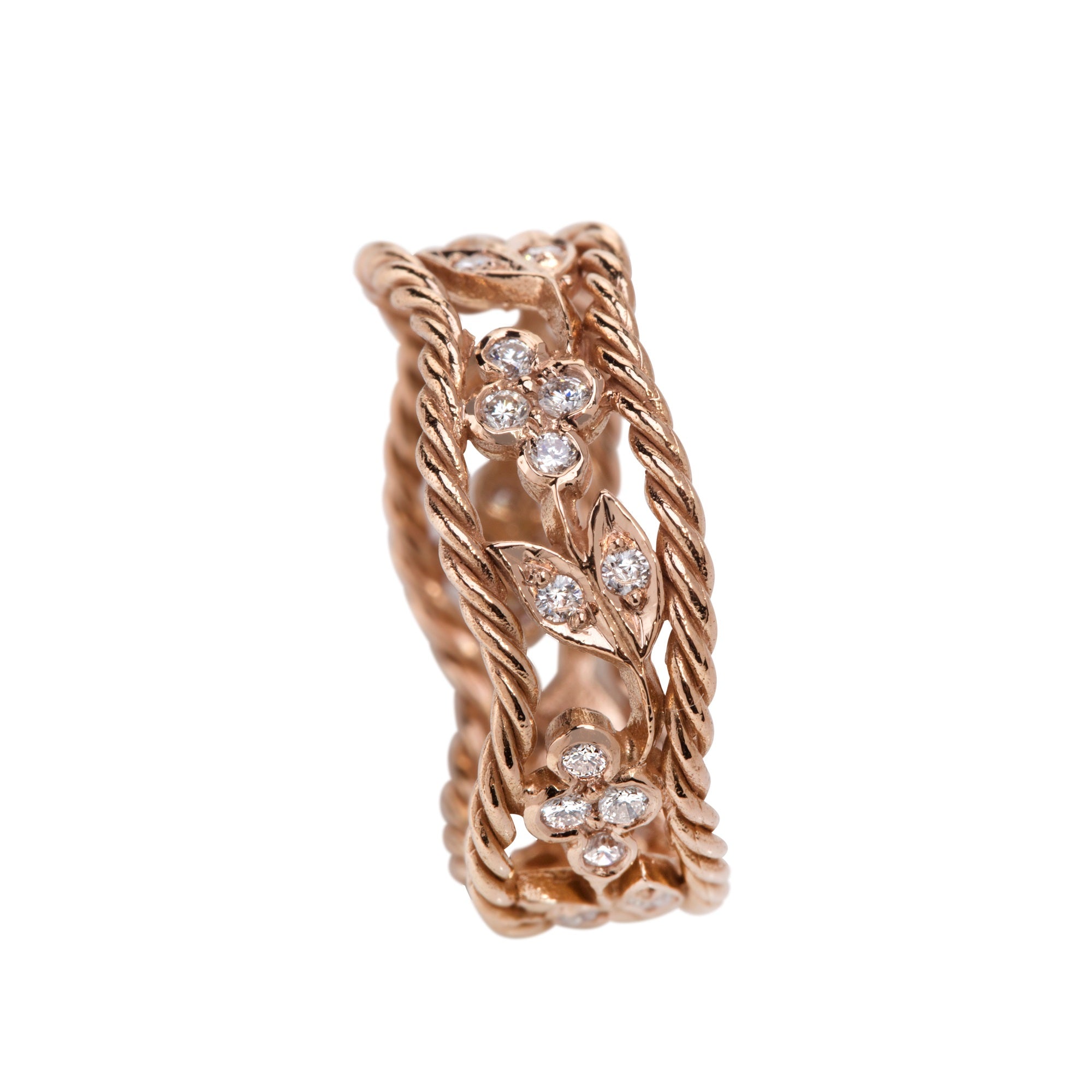Rose Gold Ring Set With Diamonds