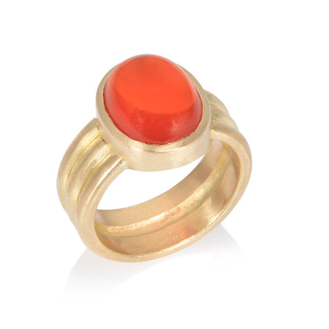 Orange Fire Opal Ring