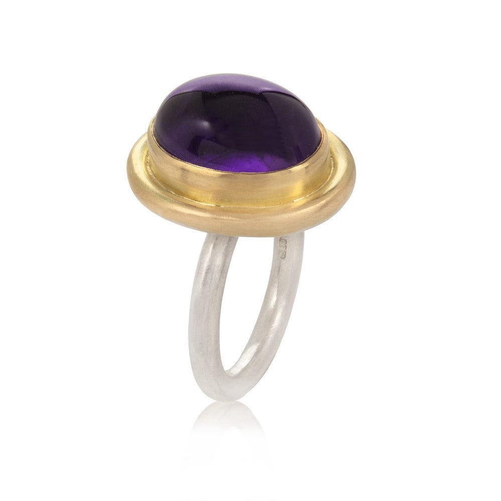 Large Amethyst Cabochon Ring