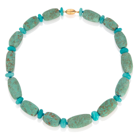Chrysoprase and Amazonite Bead Necklace