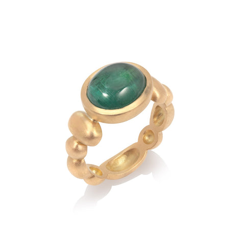 Green Sapphire Roman Ring