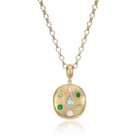Sapphire Bead Necklace with Detachable Pendant